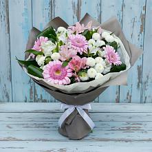 Букет цветов из:  Герберы, Альстромерии и Хризантемы в Прималкинском
