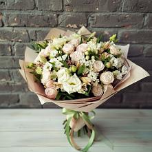 Букет цветов из:  Альстромерии, Розы и Хризантемы в Прималкинском