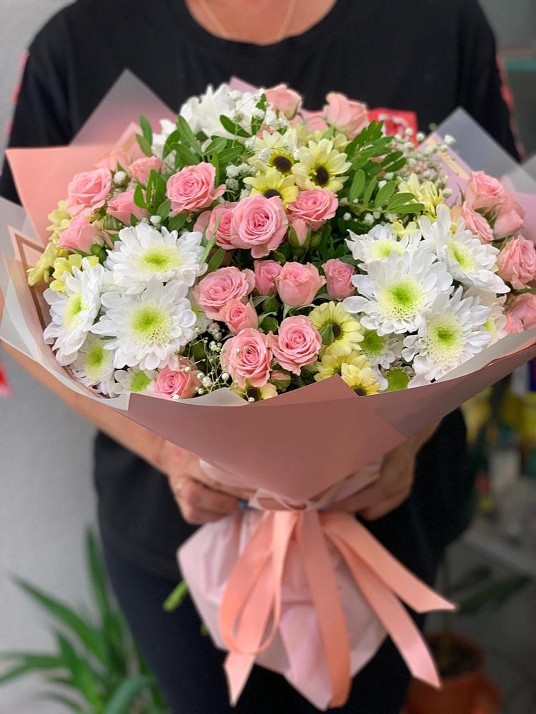 Букет цветов из: Розы и Хризантемы в Прималкинском