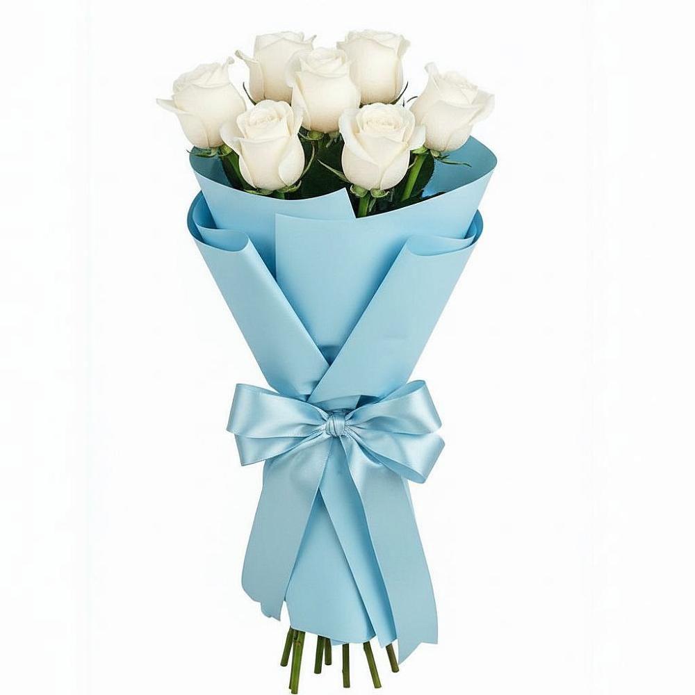Букет 7 белых роз Проуд в Прималкинском