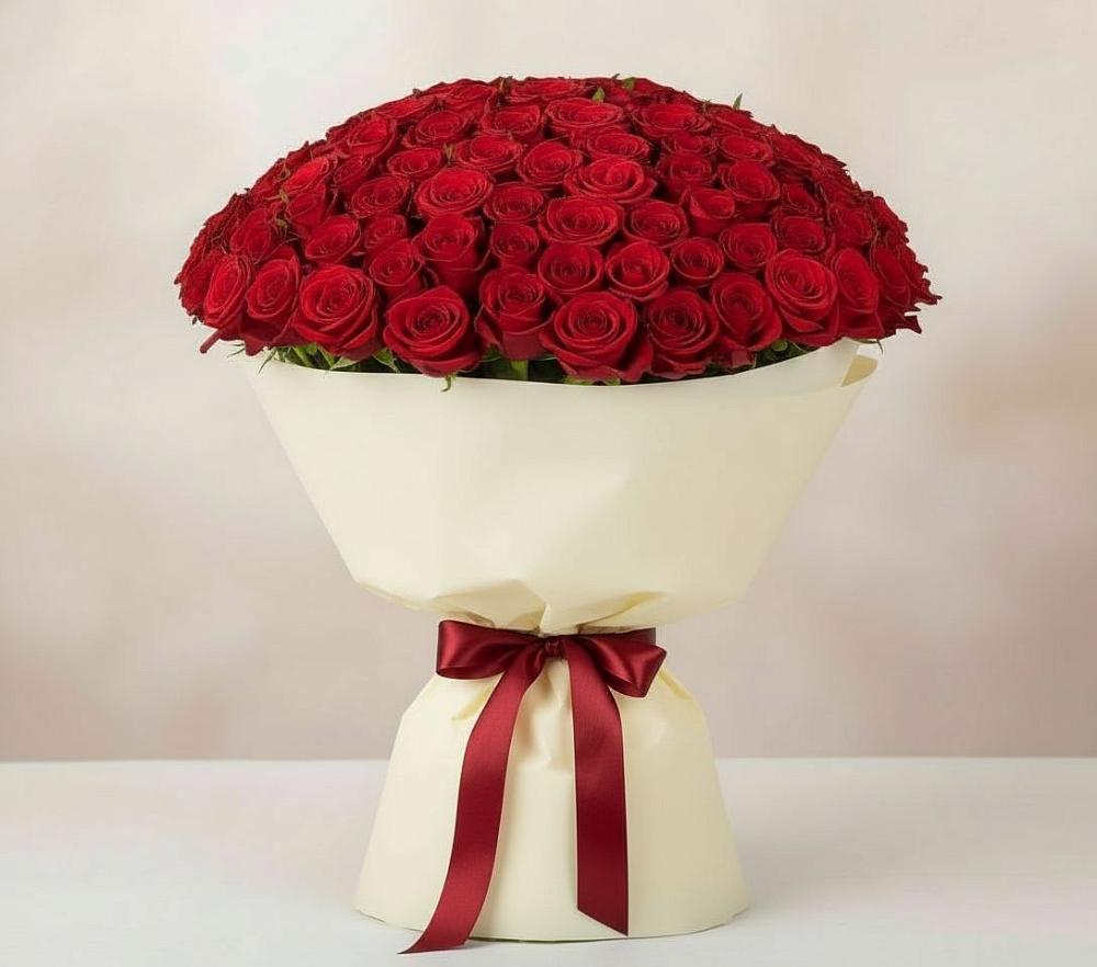 Букет 101 Красная роза Милано в Прималкинском
