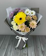 Букет цветов из:  Розы, Герберы и Хризантемы в Прималкинском