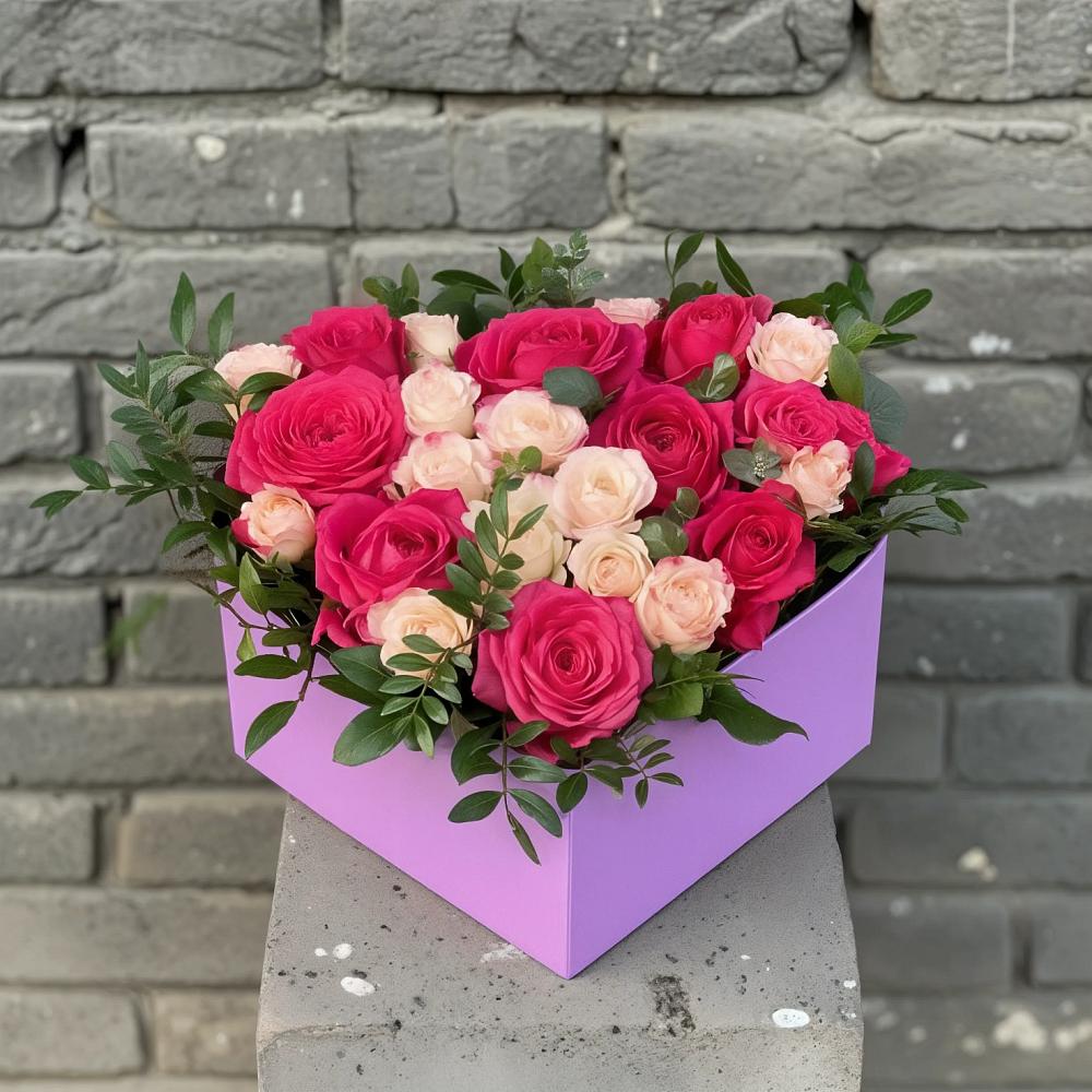 Цветочная композиция из Розы в коробке в Прималкинском