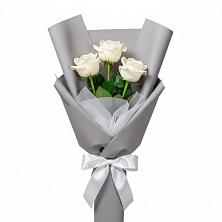 Букет 3 белые розы в Прималкинском
