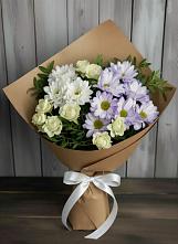 Букет цветов из:  Хризантемы и Розы в Прималкинском