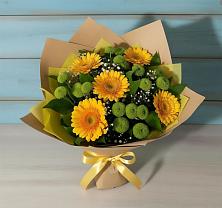 Букет цветов из:  Герберы и Хризантемы в Прималкинском