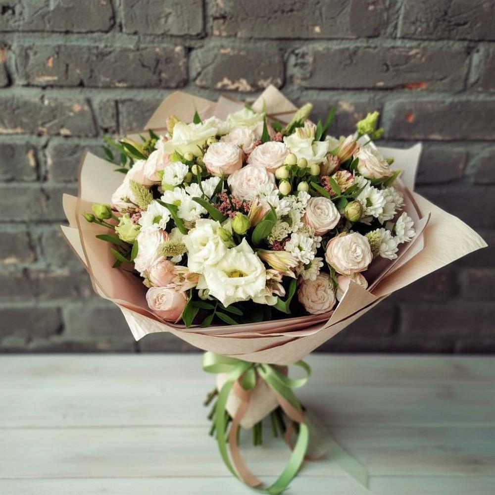 Букет цветов из: Альстромерии, Розы и Хризантемы в Прималкинском
