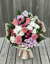 Букет цветов из:  Альстромерии, Гвоздики, Розы и Хризантемы #REPLACE_PRED# Прималкинском