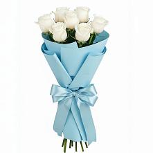 Букет 7 белых роз Проуд в Прималкинском