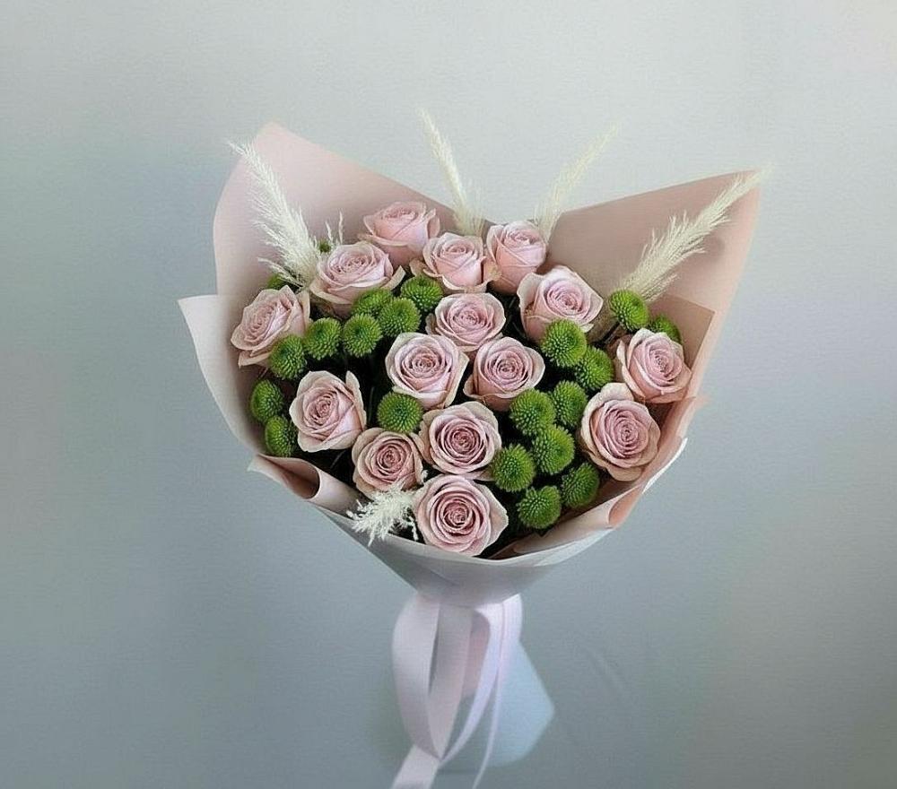 Букет цветов из: Розы и Хризантемы в Прималкинском