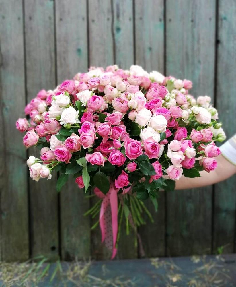 Букет Розовые кустовые розы Натали и Лав Лидия в Прималкинском