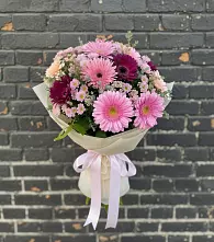 Букет цветов из:  Герберы и Хризантемы в Прималкинском