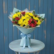 Букет цветов из:  Альстромерии и Хризантемы в Прималкинском