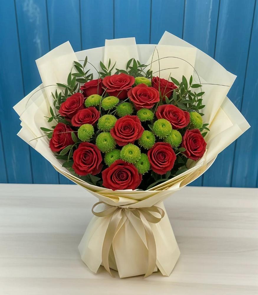 Букет цветов из: Розы и Хризантемы в Прималкинском